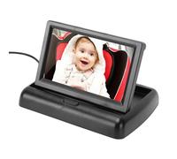 Omquot Cámara Plegable para Coche de bebé HD de 4,3 Pulgadas, Monitoreo en Tiempo Real, Cámara Orientada hacia Atrás para Asiento de Seguridad