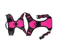 Omquot Chaleco reflectante ajustable y transpirable de nailon para entrenamiento de mascotas, seguridad de viaje nocturno para perros de 16,5 a 38,6 libras (rojo rosa)