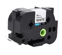 Omquot Cinta de Etiquetas Laminada de 36 Mm Negro sobre Blanco para Impresoras PT-9700/P980 Material PET Duradero y Resistente a los Arañazos 1 Rollo de 36 Mm