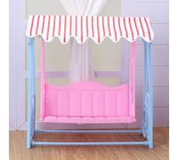 Omquot Columpio en Miniatura a Escala 1/6 con Silla de Techo, Coloridos Muebles de Jardín, Casas de Muñecas, Regalo para Niños y Niñas, Hecho de Plástico ABS Duradero, tamaño: (Rosa)