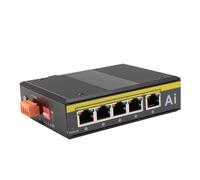 Omquot Conmutador Ethernet Industrial de 5 Puertos Funcionalidad de Red PoE Compacta y Duradera para Ciudades Inteligentes Metal 5 Unidades