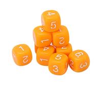 Omquot Dados Digitales de Plástico, Ayuda Educativa Duradera para Juegos de Mesa y Niños, Juego de 20 Dados con Esquinas Redondas de 6 Lados para Educación (Naranja)