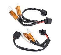 Omquot Descodificador de resistencia LED, 50 W, 6 Ω, adaptador de resistencia para intermitentes, luces antiniebla, plug and play para faros de coche, 2 piezas de metal