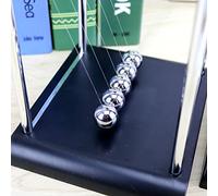 Omquot Divertido Juguete de Física con Bola de Equilibrio de Metal de Newton para Decoración de Escritorio Científico con 1 Juego de Bolas de Metal, Tamaño M (Negra)