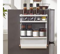 Omquot Estante Magnético para Refrigerador, Diseño Duradero para Almacenamiento Ordenado de Cocina, Plegable Multifuncional para el Hogar, para Baño, Cocina y Balcón (Blanco)
