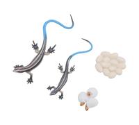 Omquot Figura de Lagarto Azul Vibrante, Juguete Educativo para Aprender el Desarrollo Animal, Modelo de Reptil de PVC Seguro para Niños
