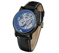 Omquot Forsining Elegante Reloj Mecánico para Hombres Uso Diario Reloj de Pulsera Automático de Aleación de Oro Marrón (Lado Negro Borde Negro)