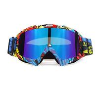 Omquot Gafas de Motocross Lunas de Moto Goggles Lunas de Protección del Viento para Moto MTB de Bicicleta de Tierra (H) (C)