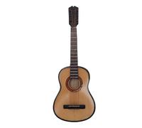 Omquot Guitarra en miniatura, exquisito modelo de madera con soporte, adorno musical para decoración del hogar, 15 cm