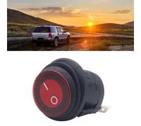 Omquot Interruptor Basculante Redondo de 12 VCC, Palanca Duradera con Luz Roja para Coche, Barco, Camión, Tamaño de Apertura de 20MM (5 piezas)