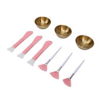 Omquot Juego Completo de Spa Facial de Bricolaje con Tazones, Cepillos y Espátulas de Acero Inoxidable para Entusiastas del Cuidado de la Piel (Oro)