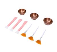 Omquot Juego Completo de Spa Facial de Bricolaje con Tazones, Cepillos y Espátulas de Acero Inoxidable para Entusiastas del Cuidado de la Piel (Oro rosa)
