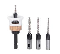Omquot Juego de brocas para taladro avellanador para flauta ajustable, perforación de madera limpia y eficiente | Paquete de 4 para taladros de mano y de banco