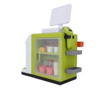 Omquot Juego de Juguetes de Caja Registradora con Cafetera y Escáner de Código de Barras para Niños, Juego Imaginativo, Plástico ABS de