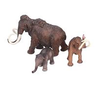 Omquot Juego de juguetes realistas pintados a mano para educación y decoración de niños, 3 figuras de mamut de plástico PVC para regalos de cumpleaños