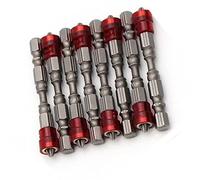 Omquot Juego de Puntas de Destornillador 10 Piezas Cruz Magnética Fuerte Antideslizante 65 Mm de Largo para Electrónica Doméstica e Industria Aleación de Cromo Vanadio (Rojo)