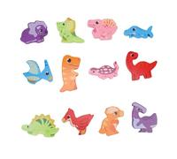 Omquot - Juego de rompecabezas educativos apilables de madera para niños, estimula el pensamiento espacial con caja de almacenamiento para la interacción entre e hijos (Dinosaurio)