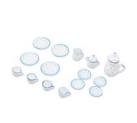Omquot Juego de té para casa de muñecas, tazas de té de cerámica en miniatura para casa de muñecas, decoración de cocina, accesorios (tipo D)