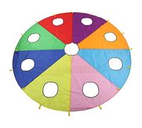 Omquot Juego de Topo con Paracaídas Al Aire Libre para Niños, con 4 Varillas Inflables y 9 Orificios para Diversión en Grupo y Desarrollo de Habilidades, 310 Cm de Diámetro