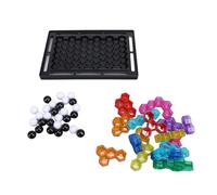 Omquot Juego Educativo de Tablero de Rompecabezas de Cuentas 2 en 1 para Diversión Familiar - Construcción de Plástico 21x14,5 Cm