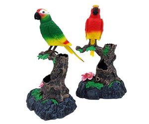 Omquot Juguete de Pájaro Parlante, Lindo y Divertido Juguete para Loros para Niños, Grabación de Sonido, Habla en Movimiento, Exquisito para Patio para Niños (Rojo)