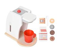 Omquot Juguete educativo de madera para cafetera, percepción del color y desarrollo creativo, interruptor analógico para experiencias realistas, juguete de cocina para casa de juegos para