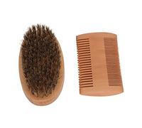 Omquot Kit de cuidado de barba de madera, cepillo suave y peine para corte de barba para hombres
