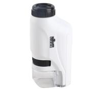 Omquot Kit de Microscopio para Niños, Microscopio en Miniatura Portátil para Experimentos Científicos en Casa, Escuela, Al Aire Libre, Juego de 12 Piezas (Blanco)