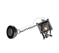 Omquot - Lámpara LED negra para casa de muñecas 1:12, linterna victoriana, lámpara para decoración de casa de muñecas, material de metal, tamaño 4,4 pulgadas, funciona con pilas para una atmósfera