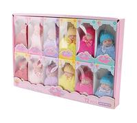 Omquot - Llavero de bola esponjosa para muñecas dormitas lindas para llaves de coche, teléfonos móviles, soporte de muñeca de niña de peluche de PVC para mujeres, paquete de 12