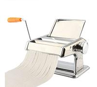 Omquot Máquina para Hacer Pasta de Acero Inoxidable Hecha a Mano para Deliciosos Fideos Caseros, Fácil de Usar, 3 en 1 con Ancho Ajustable y Manivela