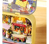 Omquot Mini Caja de Teatro Fácil de Montar, Decoración Exquisita para la Decoración del Hogar, Caja de Casa de Muñeca de Madera para Montar Sí mismo (Q-008)