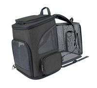 Omquot - Mochila de transporte para perros con cortina parasol y varios compartimentos de almacenamiento, color negro