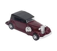 Omquot - Modelo de coche clásico vintage, diseño auténtico, juguete de disparo para niños, modelo retro de aleación antigua, vino rojo)