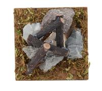 Omquot Modelo de Fuego de Miniatura de Madera Exquisita Juguete para Decoración de Casa de Muñecas, Escala 1/12, Luz Alimentada por Batería para Exhibición de Salón (fuego)