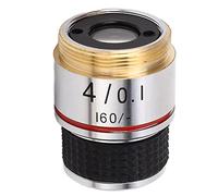 Omquot Objetivo Acromático, Detectar Defectos Lente Objetivo de Microscopio Transparente Resistente a la Corrosión Carcasa Cromada para Química Física