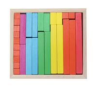 Omquot Palos para Contar de Madera, Bloques de Matemáticas Coloridos, Kits Educativos para Niños de 3 Años + Construcción de Madera Maciza, 68 Piezas