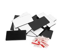 Omquot Paquete de 16 Insignias de Nombre en Blanco Personalizables para la Escuela o el Trabajo, Material MDF