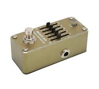 Omquot Pedal EQ de Bajo Mini Ecualizador Analógico de 5 Bandas Efecto de Sonido Limpio para Músicos Fuente de Alimentación de 9V CC Metal Marrón 1 Unidad