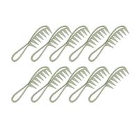 Omquot Peines para el Cabello con Dientes De Tiburón, Herramienta Ergonómica Flexible para Rizar Dientes Anchos para Salón y Uso Doméstico, 10 Uds. De Paja De Trigo