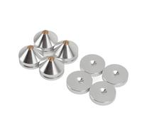 Omquot Pies de Aislamiento de Altavoz de Aleación de Aluminio con Picos Absorbentes de Vibraciones para Reproductores de CD DVD y Amplificadores 4 Juegos (Plata)