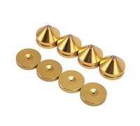 Omquot Pies de Aislamiento de Altavoz de Aleación de Aluminio con Picos Absorbentes de Vibraciones para Reproductores de CD DVD y Amplificadores 4 Juegos (Oro)