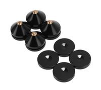 Omquot Pies de Aislamiento de Altavoz de Aleación de Aluminio con Picos Absorbentes de Vibraciones para Reproductores de CD DVD y Amplificadores 4 Juegos (Negro)