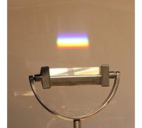 Omquot Prisma triangular de vidrio óptico para una separación precisa de la luz con soporte para enseñar el espectro físico - Ideal para aulas de ciencias naturales