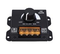Omquot Regulador de intensidad de luz LED, brillo ajustable, controlador PWM para luces monocromáticas de 12 V-24 V, interruptor de encendido/apagado