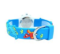 Omquot Reloj para Niños Pequeños, Fácil de Leer, Respetuoso con el Medio Ambiente, Reloj de Dibujos Animados para Niños, Cronometraje Preciso para Interiores (Azul)