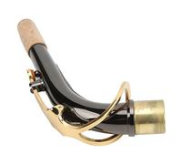 Omquot - Saxofón chapado en negro, cuello curvado, entonación de tono superior para jugadores de saxofón alto, metal + corcho