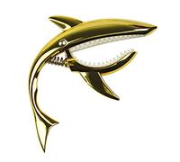 Omquot Shark Capo Clamp/Holder de Tono de Aleación de Zinc Elástico Fuerte para Guitarra Acústica Mandolina de Ukelele Banjo Dorado, Hermoso Uso Práctico para Guitarristas