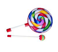 Omquot - Tambor de mano, multicolor iris para niños, instrumento de percusión de PVC duradero para educación musical, fácil de jugar para niños (6 pulgadas)