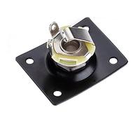 Omquot - Toma de placa jack de salida rectangular para guitarra eléctrica de estilo, reemplazo oxidado o desgastado con tornillos de montaje, chapado en plata negra, 2 colores, diámetro 6,35 mm (negro